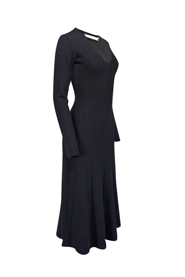 Current Boutique-Equipment - Navy Wool & Cashmere Blend Ribbed Knit Dress Sz S