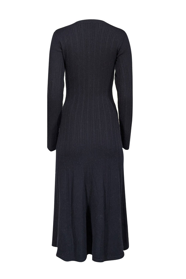 Current Boutique-Equipment - Navy Wool & Cashmere Blend Ribbed Knit Dress Sz S