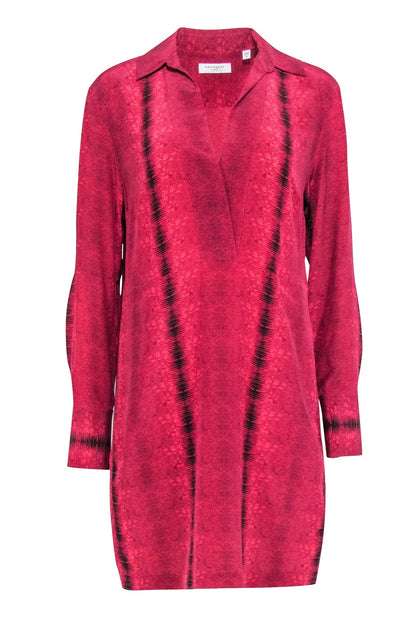 Current Boutique-Equipment - Pink & Black Print Silk Dress Sz M