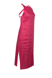 Current Boutique-Equipment - Pink Linen Tie-Back Midi Dress Sz 6