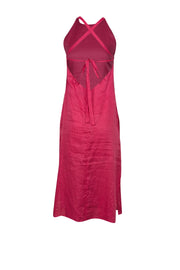 Current Boutique-Equipment - Pink Linen Tie-Back Midi Dress Sz 6