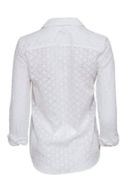 Current Boutique-Equipment - White Eyelet Button Front Shirt Sz XS