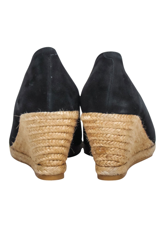 Current Boutique-Eric Michael - Black Suede Espadrille Wedges Sz 7