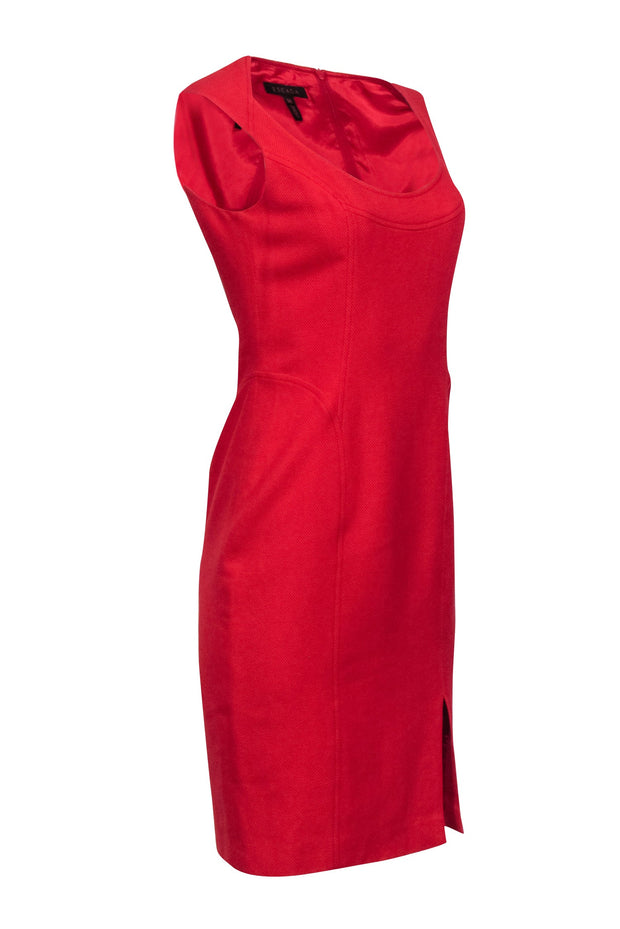 Current Boutique-Escada - Red Sleeveless Sheath Dress w/ Slit Sz 6