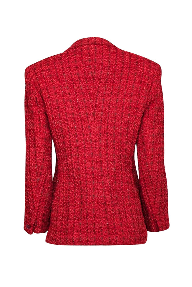 Current Boutique-Escada - Red Tweed Button Front Blazer Sz 8