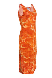 Current Boutique-Escada Sport - Burnt Orange Abstract Print Sleeveless Maxi Dress Sz 8