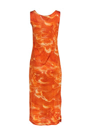 Current Boutique-Escada Sport - Burnt Orange Abstract Print Sleeveless Maxi Dress Sz 8