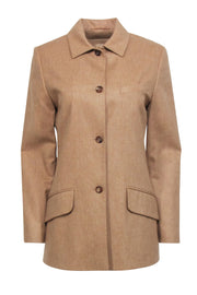 Current Boutique-Escada Sport - Camel Wool & Cashmere Blend Longline Blazer Sz 6