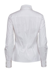 Current Boutique-Escada - White Long Sleeve Zipper Front Shirt Sz 8