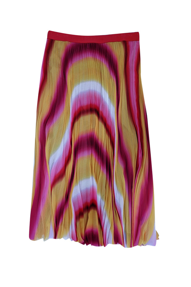 Current Boutique-Escada - Yellow, Pink, & Orange Pleated Skirt Sz 14