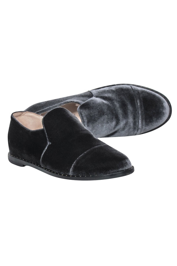 Current Boutique-Fabiana Filippi - Grey Velvet Loafer Shoe Sz 6