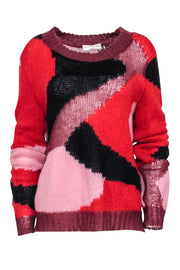 Current Boutique-Faith Connexion - Red, Black, & Pink Print Knit Sweater Sz M