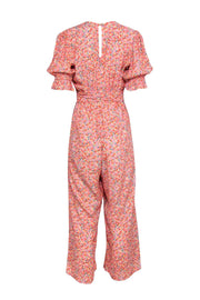 Current Boutique-Faithfull the Brand - Orange & Pink Floral Jumpsuit Sz S