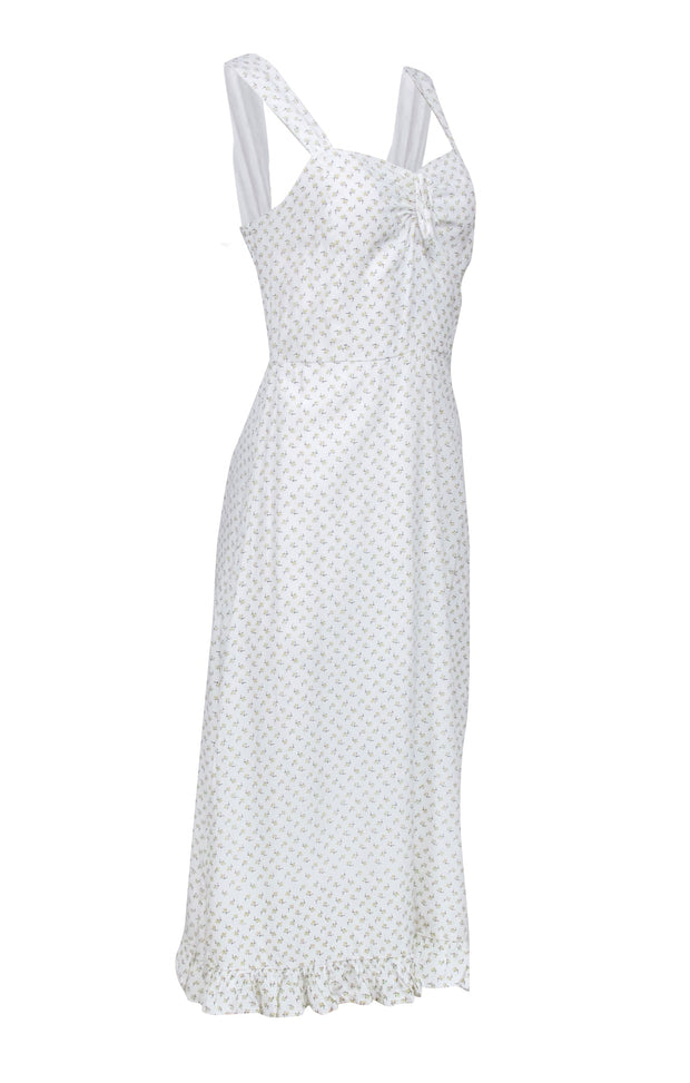 Current Boutique-Faithfull the Brand - White Floral Sleeveless "Videlio" Midi Dress Sz 6