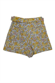 Current Boutique-Faithfull the Brand - Yellow & White Floral Print Linen Skort Sz 2