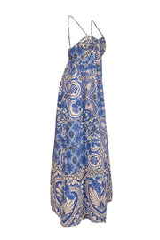 Current Boutique-Farm - Blue & White Floral Print Sleeveless Maxi Dress Sz M