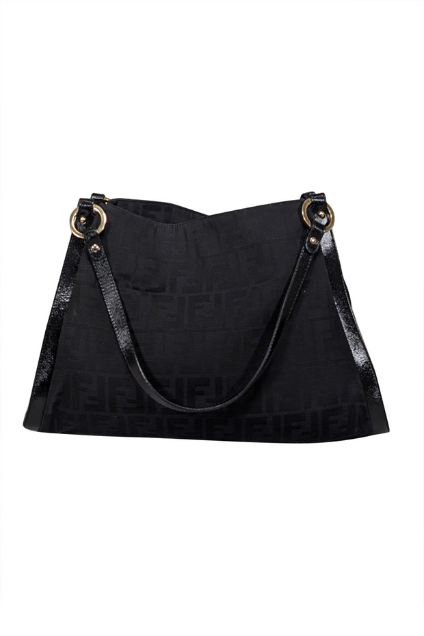 Current Boutique-Fendi - Black Monogram Canvas Shoulder Bag