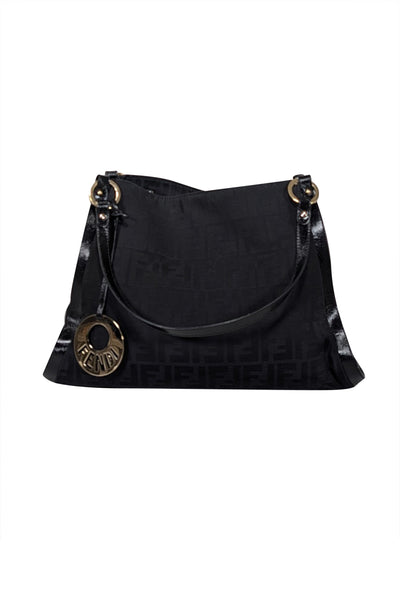 Current Boutique-Fendi - Black Monogram Canvas Shoulder Bag