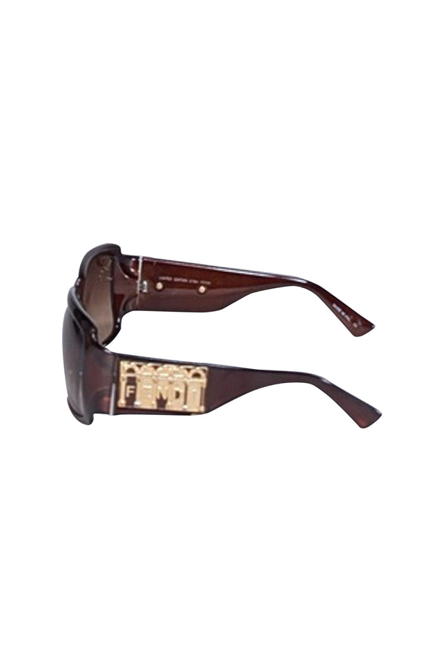 Current Boutique-Fendi - Brown Large Logo Sides Sunglasses