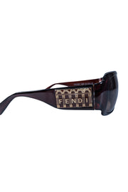 Current Boutique-Fendi - Brown Large Logo Sides Sunglasses