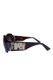 Current Boutique-Fendi - Brown Large Logo Sides Sunglasses