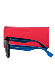 Current Boutique-Fendi - Brown Tortoise Frames w/Iridescent Blue Leg Sunglasses