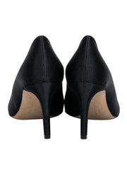 Current Boutique-Ferragamo - Black Satin Bow Toe Pumps Sz 8