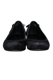 Current Boutique-Ferragamo - Black Suede Ballet Flats Sz 7.5