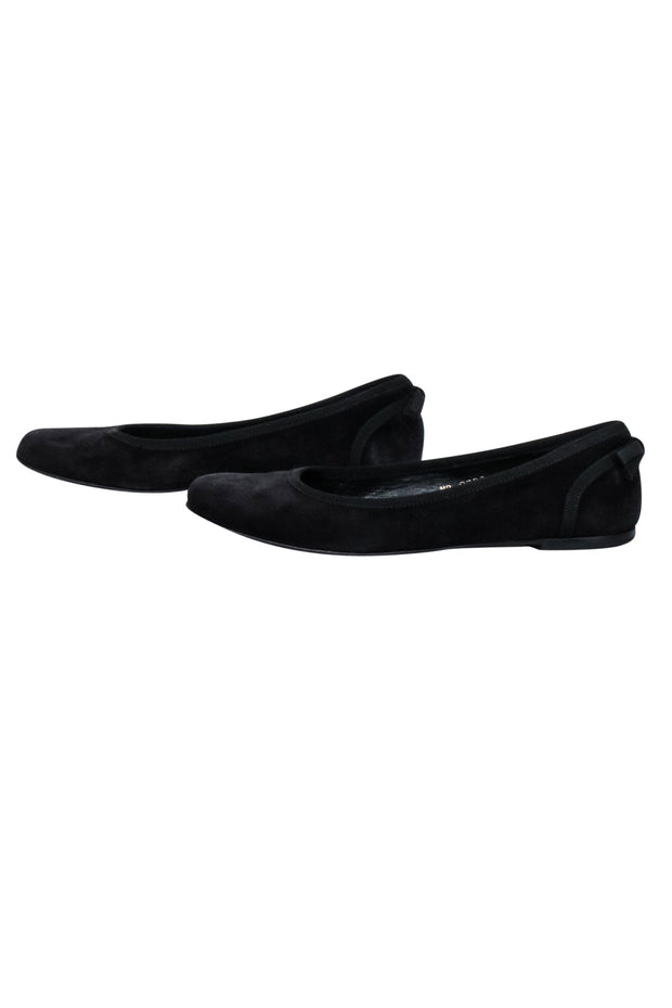 Current Boutique-Ferragamo - Black Suede Ballet Flats Sz 7.5