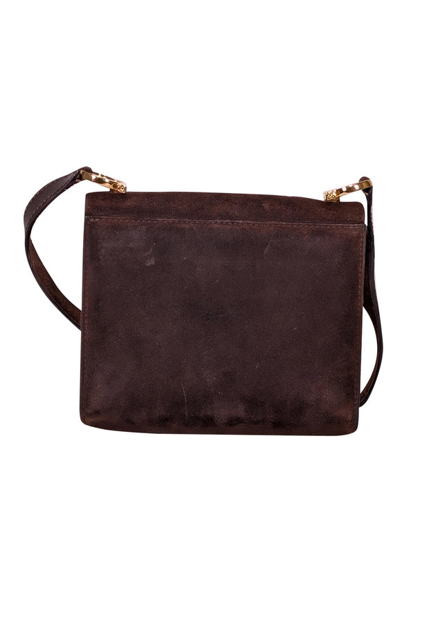 Current Boutique-Ferragamo - Chocolate Brown Suede Mini Crossbody Bag