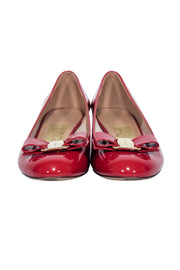 Current Boutique-Ferragamo - Red Patent Leather "Vara" Bow Pumps Sz 7