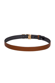 Current Boutique-Ferragamo - Tan & Black Leather Reversible Belt Sz M