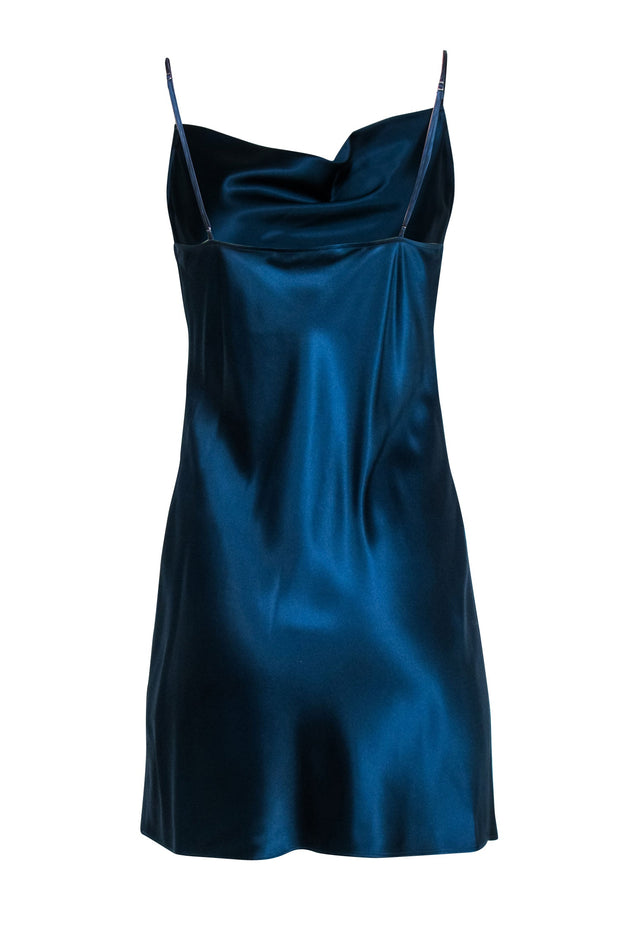 Current Boutique-Fleur Du Mal - Dark Blue Silk Mini Slip Dress Sz M