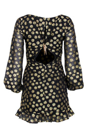 Current Boutique-For Love & Lemons - Black Dress w/ Gold Metallic Dots Sz XS