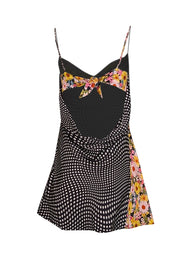 Current Boutique-For Love & Lemons - Black, White, & Yellow Mixed Print Mini Dress Sz M