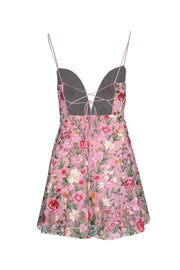 Current Boutique-For Love & Lemons - Pink Tulle Mini Dress w/ Floral Embroidery Sz XS