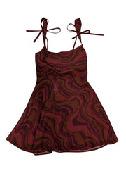 Current Boutique-For Love & Lemons - Red, Maroon, & Orange Print Sleeveless Dress Sz XS