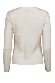 Current Boutique-Frame - Cream Ribbed Sweater w/ Cutouts Sz M