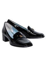 Current Boutique-Frances Valentine - Black Patent Leather Heeled Loafer Sz 7.5