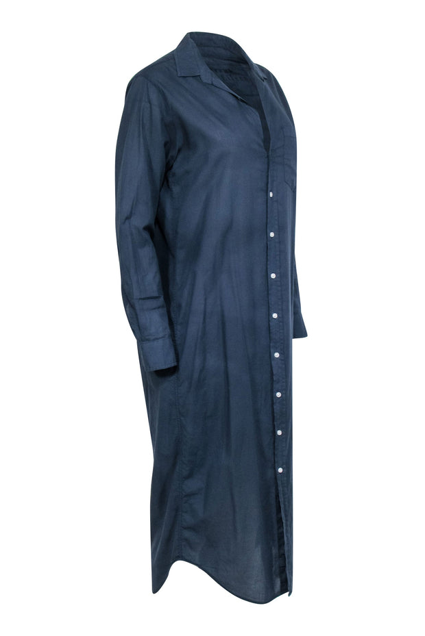 Current Boutique-Frank & Eileen - Navy Cotton "Rory" Maxi Shirt Dress Sz S