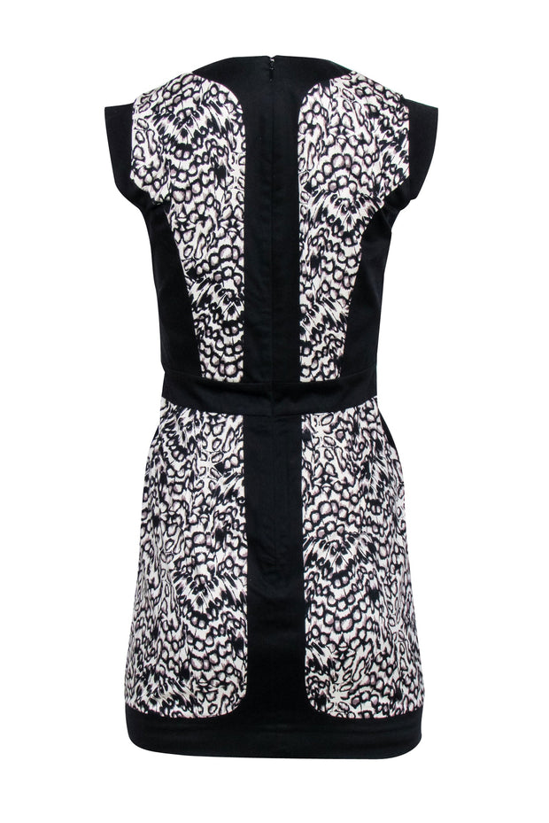 Current Boutique-French Connection - Black & White Print V-Neckline Dress Sz 4