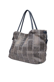 Current Boutique-Furla - Beige & Black Woven Print Tote Bag