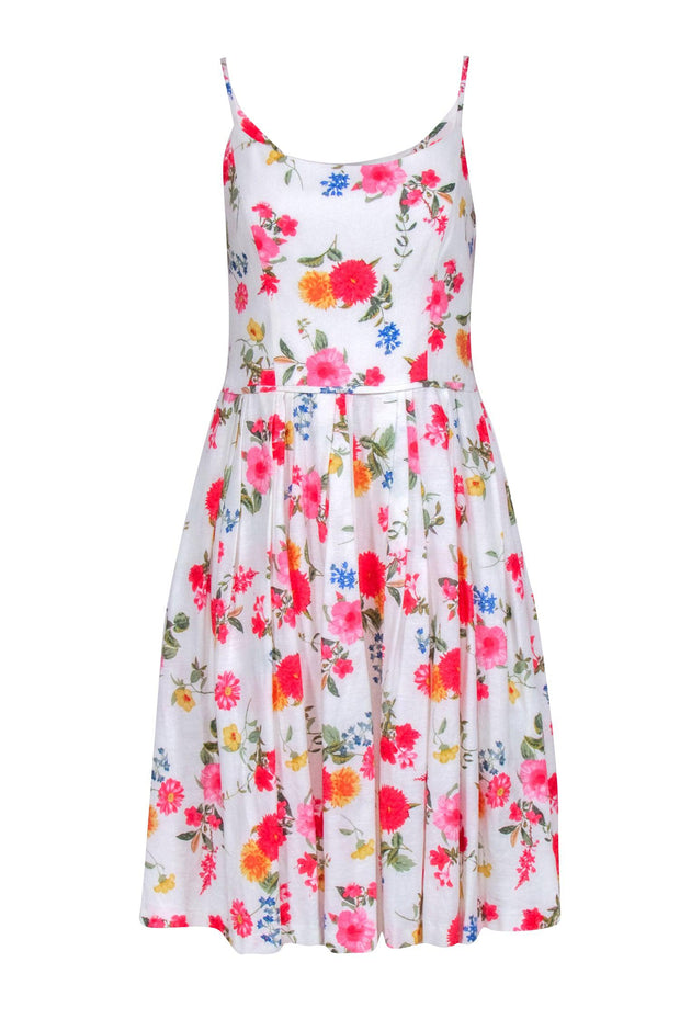 Current Boutique-Gal Meets Glam - White w/ Pink & Red Floral Print Sleeveless Dress Sz 6