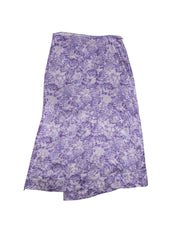 Current Boutique-Ganni - Lavender & Purple Floral Print Satin Front Slit Midi Skirt Sz 10