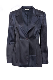 Current Boutique-Gianfranco Ferre - Black, Blue & Grey Paint Stroke Print Blazer Sz 6