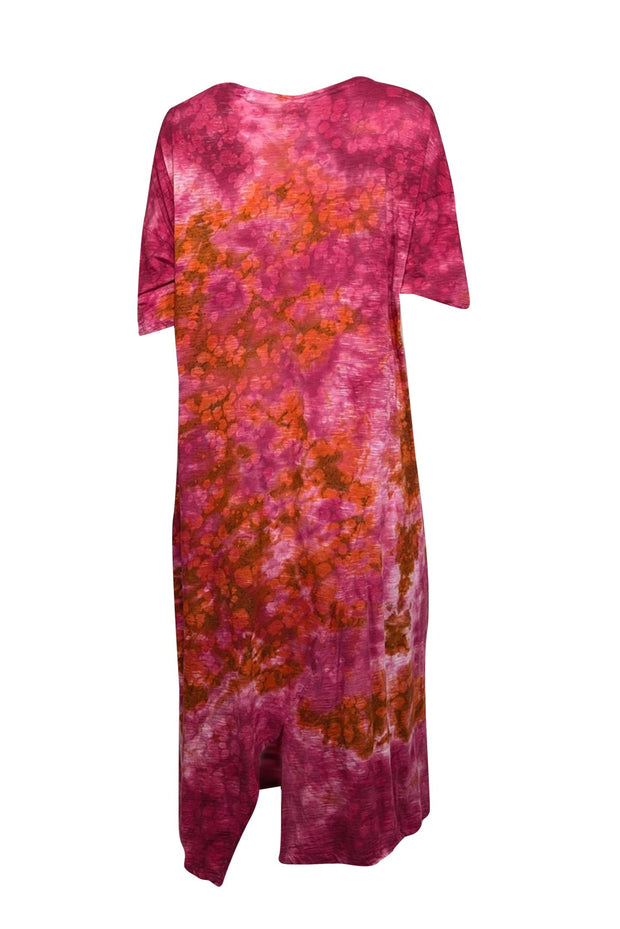 Current Boutique-Gilda Midani - Pink, Purple, & Orange Tie Dye Cotton T-Shirt Dress Sz M