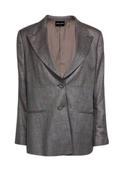 Current Boutique-Giorgio Armani - Brown & Beige Double Button Blazer Sz 12