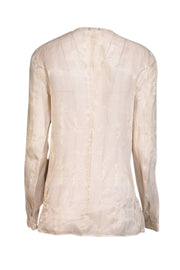 Current Boutique-Giorgio Armani - Champagne Beige Pinstripe Button Up Shirt Sz M