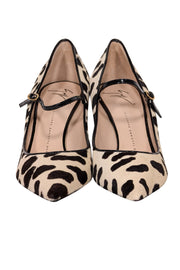 Current Boutique-Giuseppe Zanotti - Beige & Brown Print Calf Hair Heels Sz 9