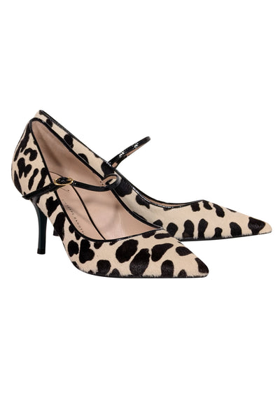 Current Boutique-Giuseppe Zanotti - Beige & Brown Print Calf Hair Heels Sz 9